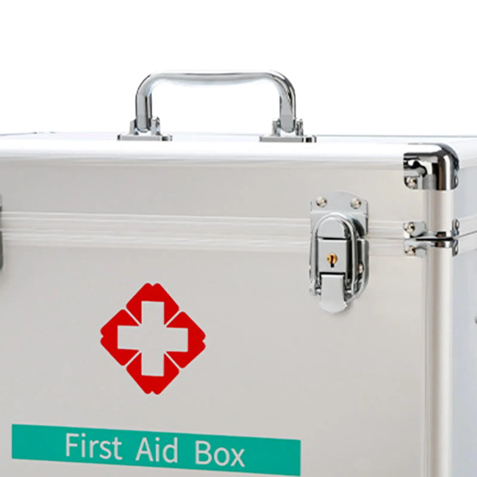 Lockable First Aid Cabinet Box with Shoulder Strap for Home with Top Handle