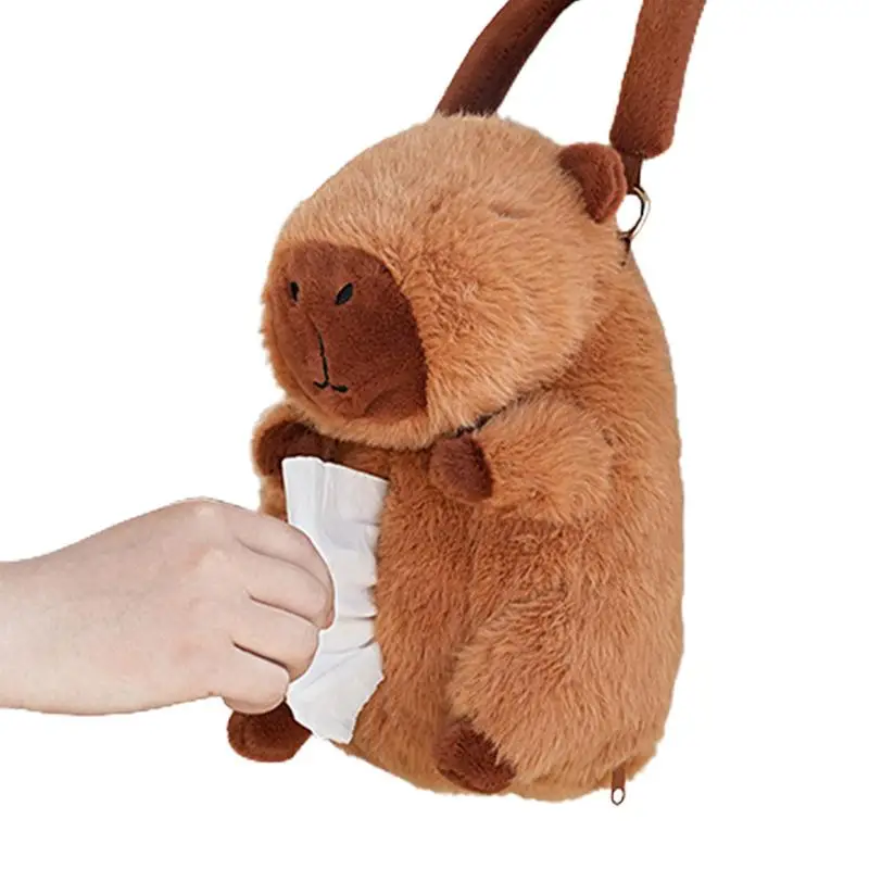 Capybara Tissue Holder Capybara Car Tissue Box Case Portable Animal Tissue Box For Car Home Bathroom Headrest Armrest Box Center