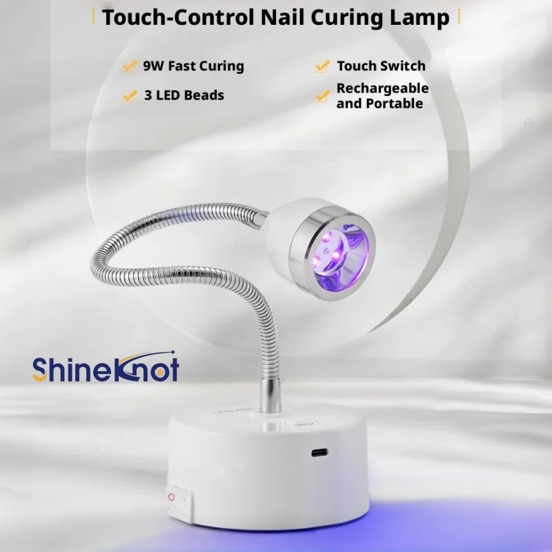 SHINEKNOT Intelligent Touch Nail Sticker Uv Phototherapy Light LED Purple Light Lamp Fast Drying 9W Charging Dedicated Nail Lamp