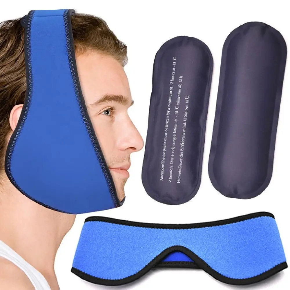 عبوة ثلج مرنة للوجه تخفف التورم وتخفيف آلام الأسنان، عبوة ثلج الفك، تثبيت آمن للبرد والساخن #1