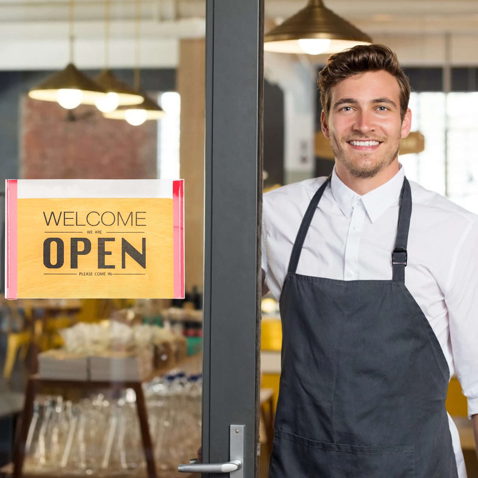 4 Buah Bingkai Dinding Perekat Transparan Akrilik Tempat Tanda Pintu untuk Penggunaan Lobi Lift Hotel Rumah Sakit Kelas Kantor