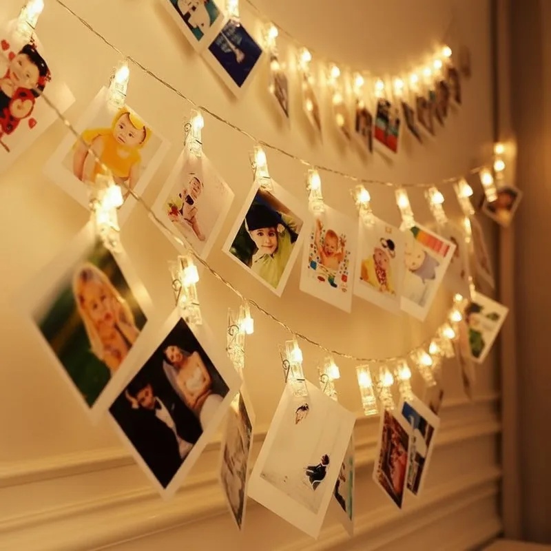 Photo Clip String Light To Hang Pictures 10LEDs 20LEDs Fairy Lamp for Christmas Party Valentine Decoration