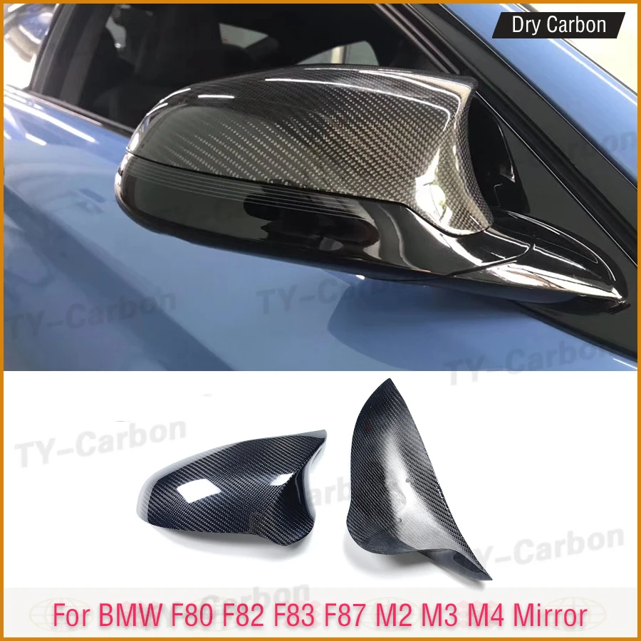 

Add On Style Real Dry Carbon Fiber 14-19 For BMW F87 M2C F80 M3 F82 F83 M4 Competition Side Door RearView Mirror Cover LHD/RHD