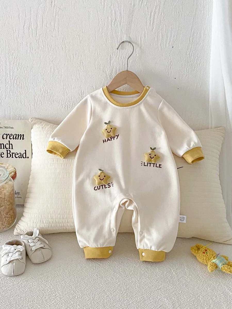 

Очаровательная детская весенне-осенняя кукла Rer с 3D звездами, одежда для новорожденных Rer, костюм Cler, корейские прямые брюки