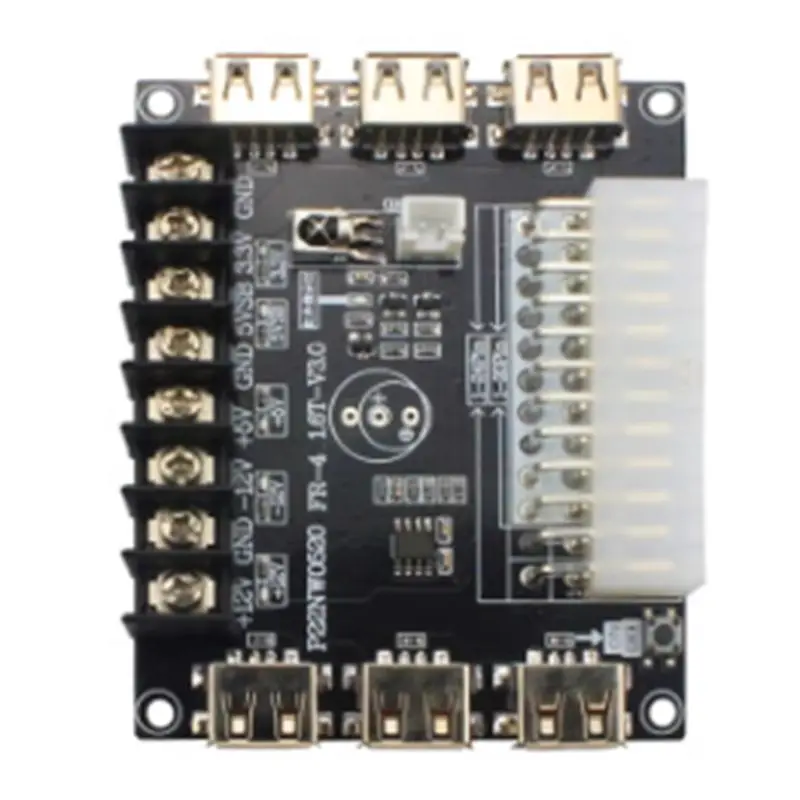 A29F-24 Pins ATX Power Supply Breakout Board And Acrylic Case Kit Module Adapter Power Connector Support 3.3V/5V/12V