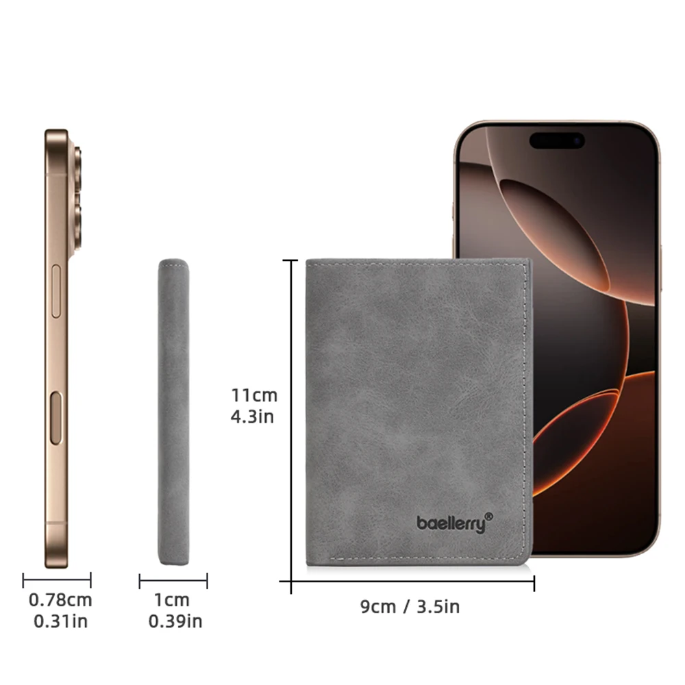 Nuovo portafoglio da uomo semplice con clip per carte corte Portafogli maschili sottili di alta qualità Portafoto Portafoglio in PU smerigliato per uomo