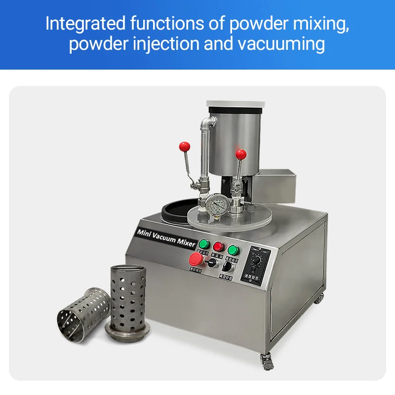 Mini Vacuum Mixer Machine With Mixing Powder Injection and Vacuuming for Jewelry Making Metal Casting Equipment