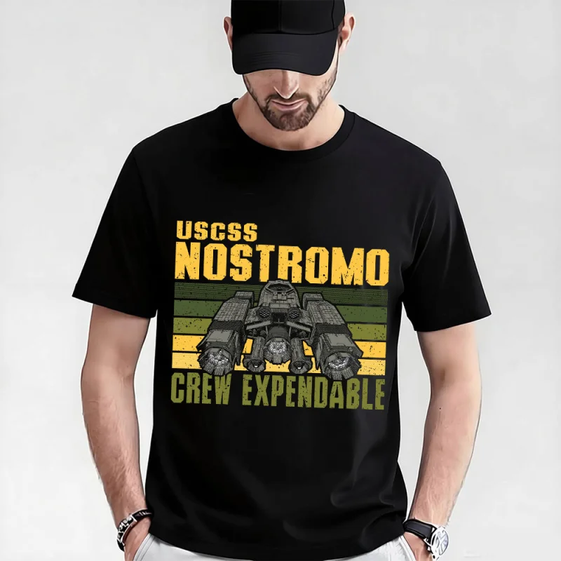 

NOSTROMO CREW Horror movie Alien Sic-Fi Gift T-Shirt Weyland Xenomorphe Graphic clothes Large size tops 100% cotton print Tee
