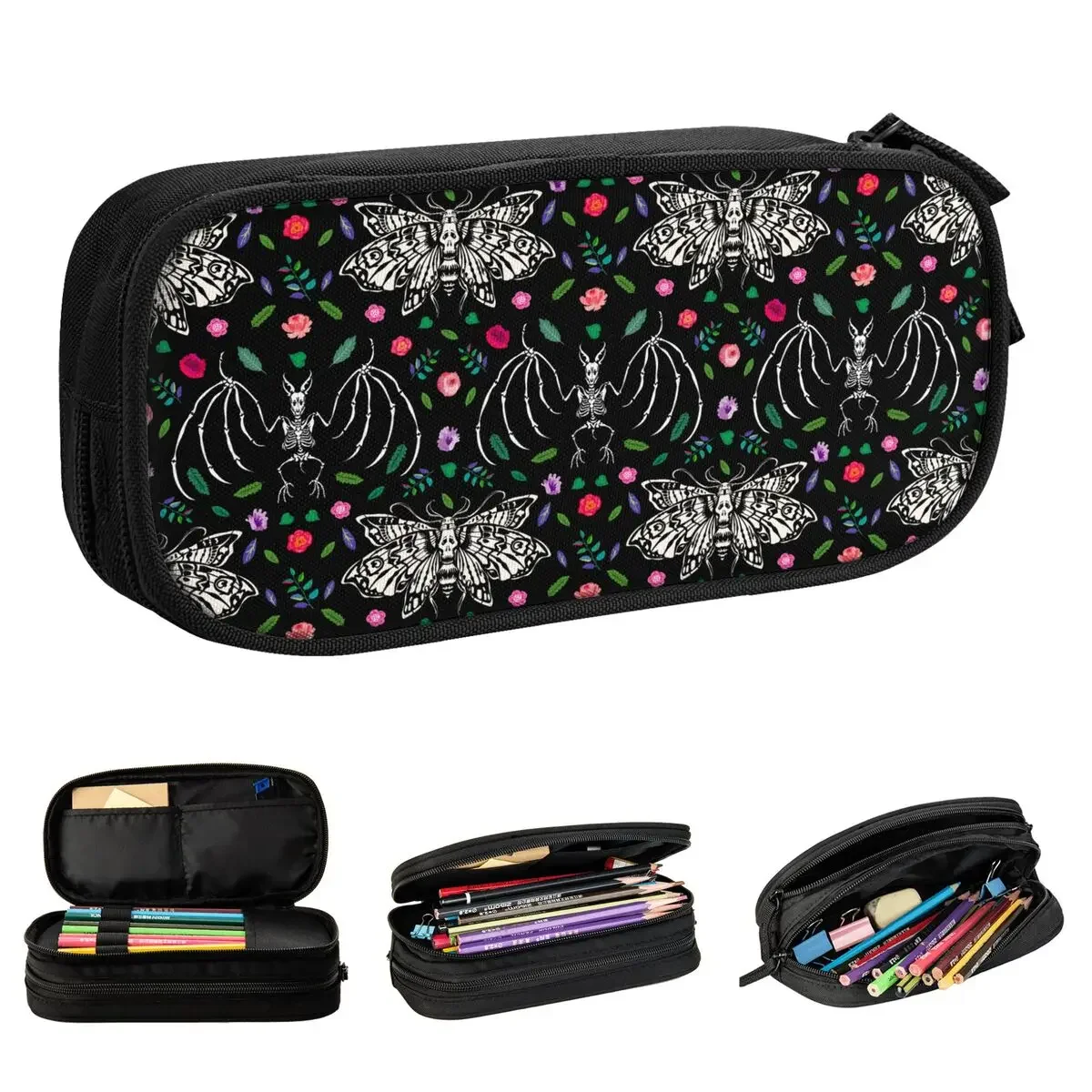 

Прекрасные мертвецы, бабочки, скелеты, летучие мыши, цветы, пенал, ручка, детские сумки большой емкости, офисные подарочные канцелярские принадлежности