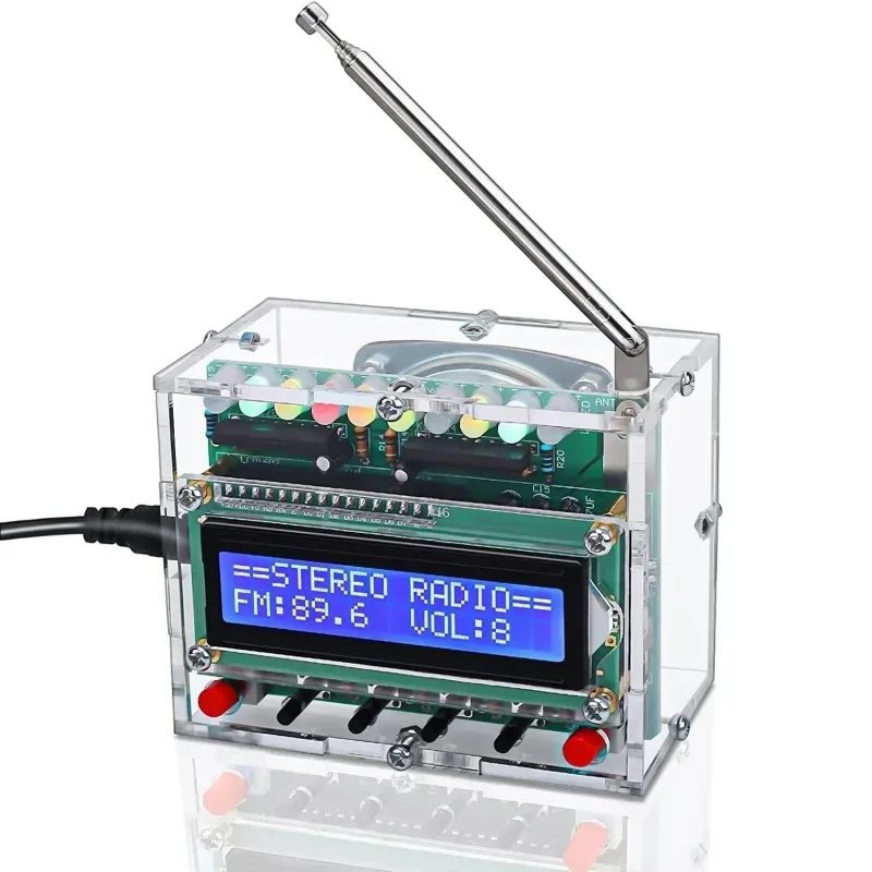 ชุดประกอบวิทยุ FM ดิจิทัล RDA5807งานเชื่อมหน้าจอ LCD 87-108MHZ