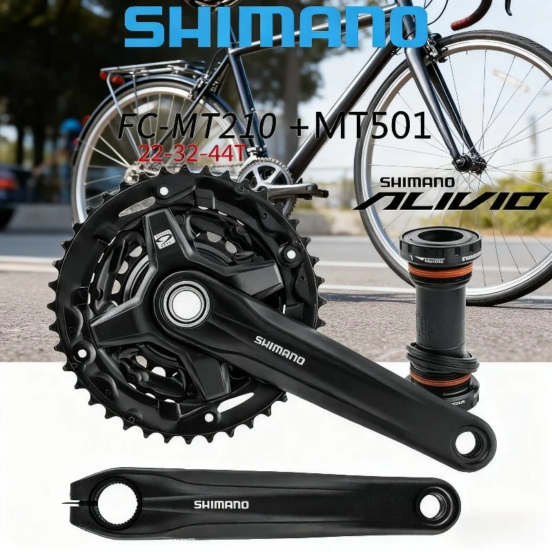 Shimano Alivio MT210 2 Pieces 44-32-22T 40-30-22T 3x9 2x9 Speed BB-MT501 Bottom Bracket Bike Bicycle Crankset Chain Wheel