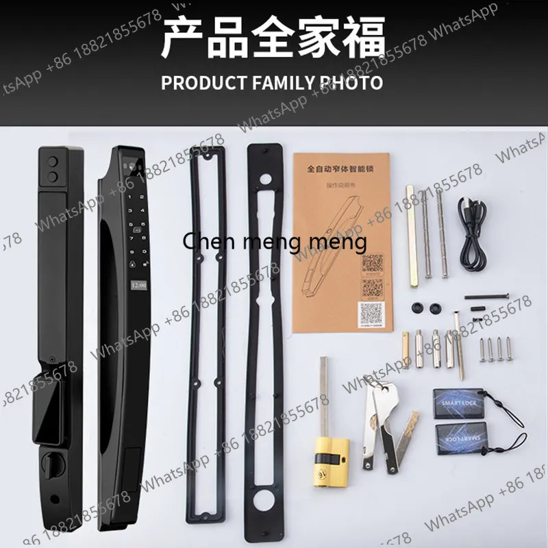 Facial recognition Automatic outdoor waterproof broken bridge aluminum smart lock glass sliding door