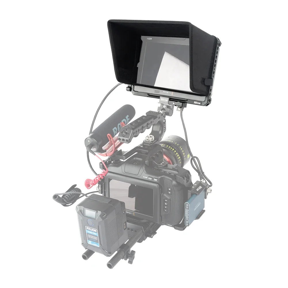 Imagem -05 - Nitze-monitor Cage Jt-b02b para Blackmagic Video Assist Compatível com Hdmi e Usb-c Braçadeiras de Cabo 12g Hdr Sunhood