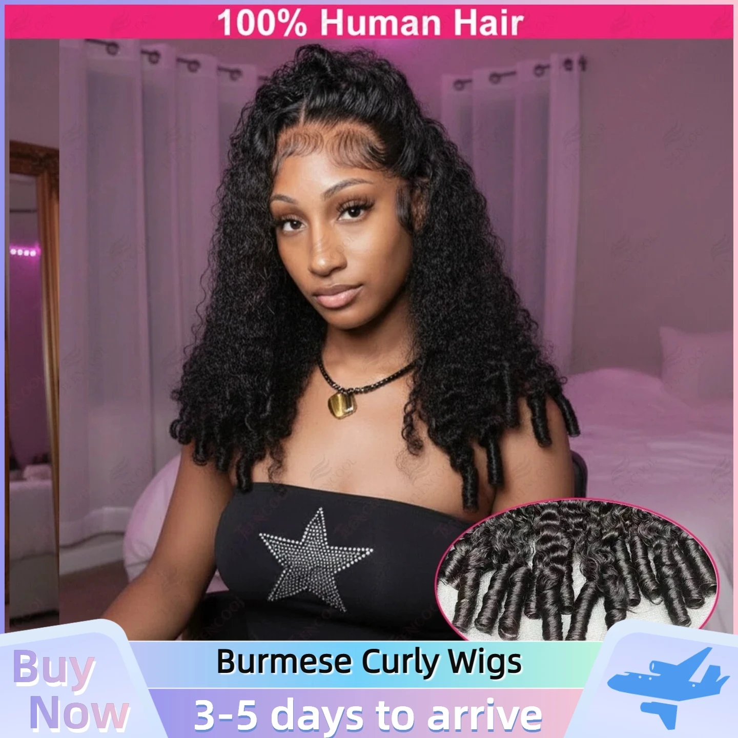 

40-дюймовые бирманские вьющиеся человеческие волосы со спиральным кончиком 13X6 Кружевные фронтальные волосы Remy 200 Плотность человеческих волос 13x4 HD Парики с глубокими волнами на кружеве спереди