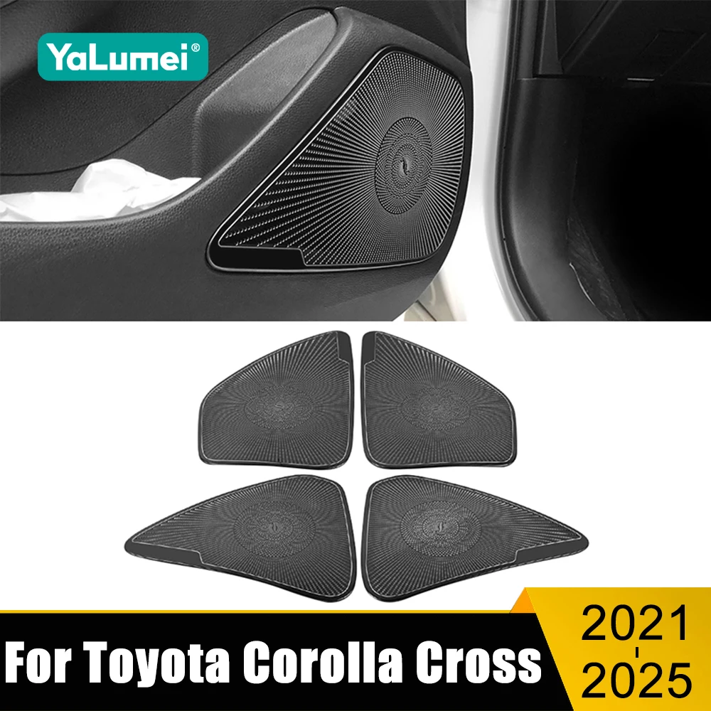 

Для Toyota Corolla Cross XG10 2021 2022 2023 2024 2025 гибридный автомобильный дверной аудиодинамик, накладка, аксессуары из нержавеющей стали