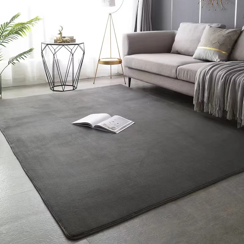 VIKAMA Einfarbiger Großflächenteppich für Wohnzimmer Plüschweicher Bodenteppich Spielmatte Yogamatte Großflächige Teppiche für Schlafzimmerdekoration