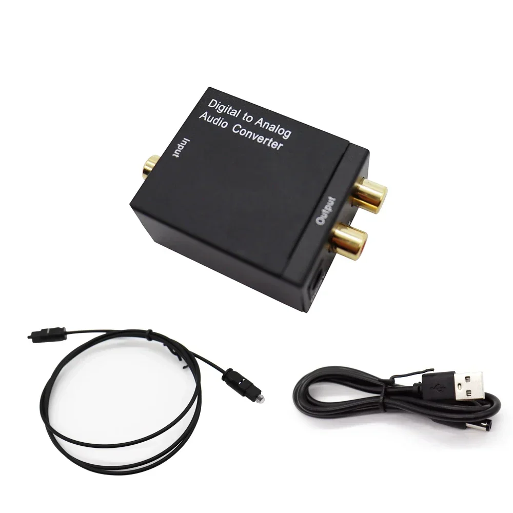 3.5MM Jack 2*RCA Amplifier Decoder Digital to Analog Audio Converter Optical Fiber Coaxial Signal to Analog DAC Spdif