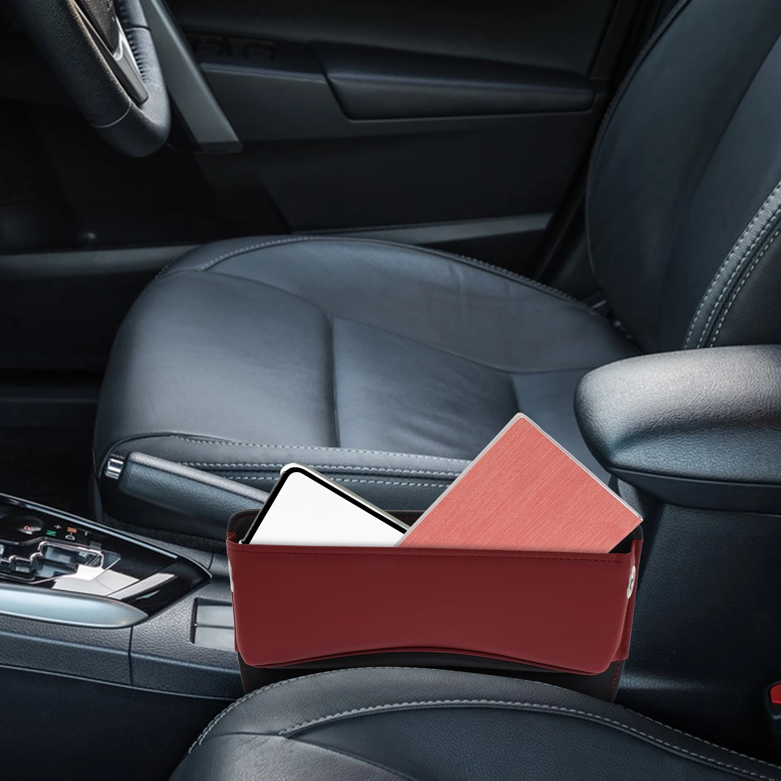 

Multifunctional Gap Filler Sturdy PU Material Easy Installation Antileak Design Seat Organizer Storage Box for Interior