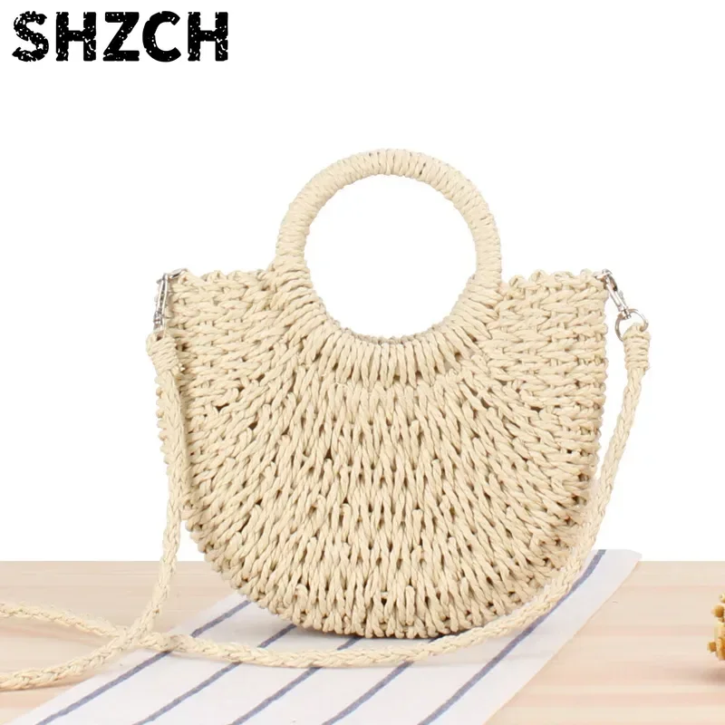 Trendy Half-Moon Straw Bag 2023, Ins Popular Woven Beach Bag with Phone Pocket, Summer Boho Clutch Purse for Vacation/Shopping