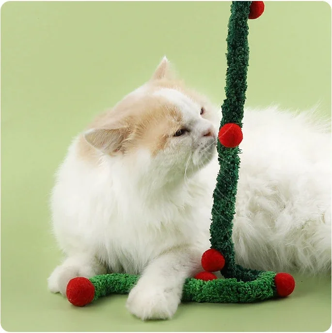 Cat Toy Feather Cat Teaser Wand Cat Interactive Toys Funny Caterpillar Colorful Rod Christmas Hairball Teaser Wand Pet Supplies