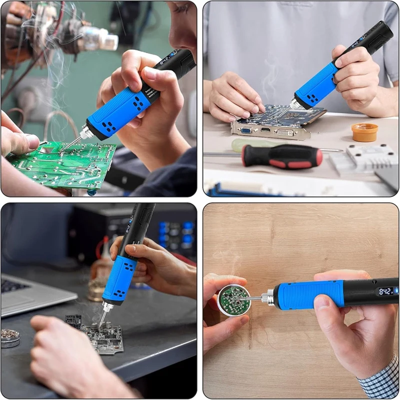 Cordless Soldering Iron Kit, LDE Digital Display USB Rechargeable Soldering Iron For Small Soldering Projects, DIY