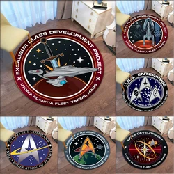 Star Trek Logo Round Carpet Home Decor Living Room Chair Floor Mat Bedroom Bathroom Kitchen Anti-Slip Door Mat