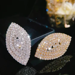 Luxury Shiny Full of Rhinestones Open Ring for Women Fashion Gold Color Adjustable Big Ring Female Wedding Birthday Jewelry Gift