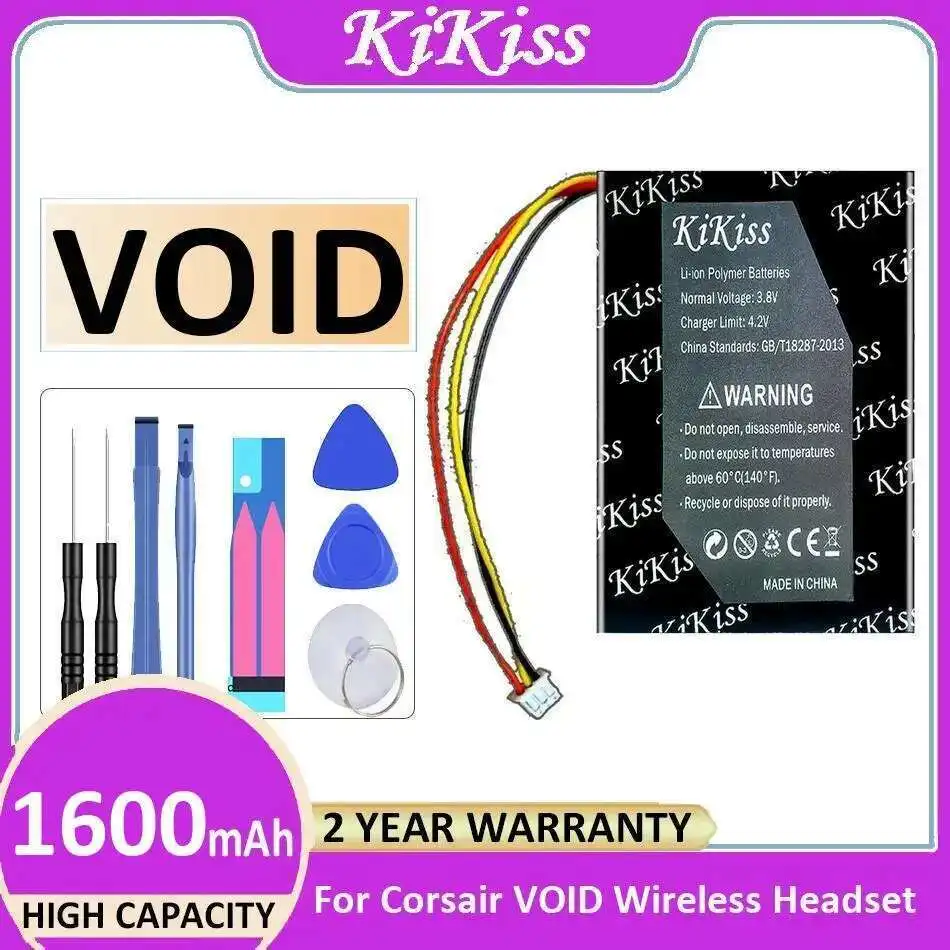 

For Corsair Void Wireless Headset Earphone Battery Fast Charging 1600Mah