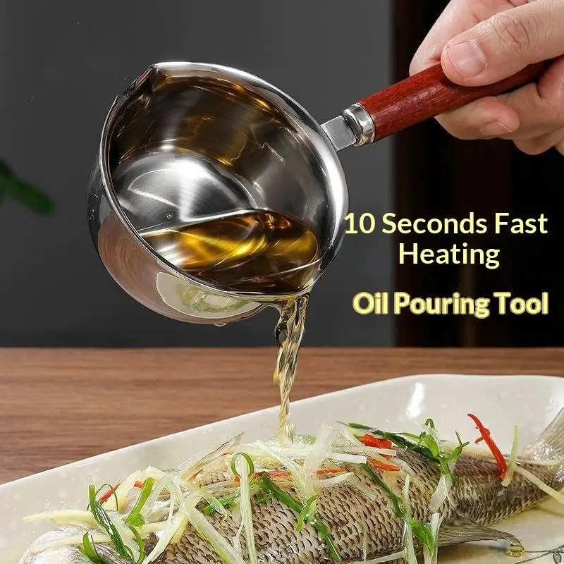 Stainless Steel Hot Oil Pan Hot Butter Warmer Flat Bottom Oil Splash Pan Saucepan For Boiling Milk Sauce Gravies 150/200/300ml