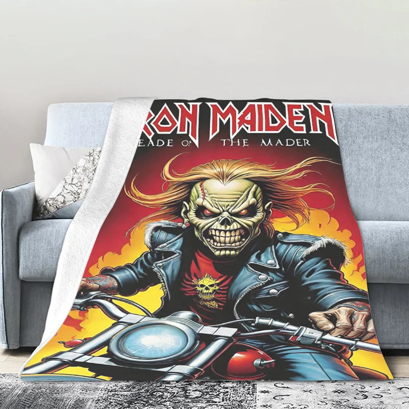 

Bed Blanket Sofa Winter Heavy Metal Band D-Irons D-Maidens Warm Fleece Custom Fluffy Soft Blankets for Winter Microfiber Bedding