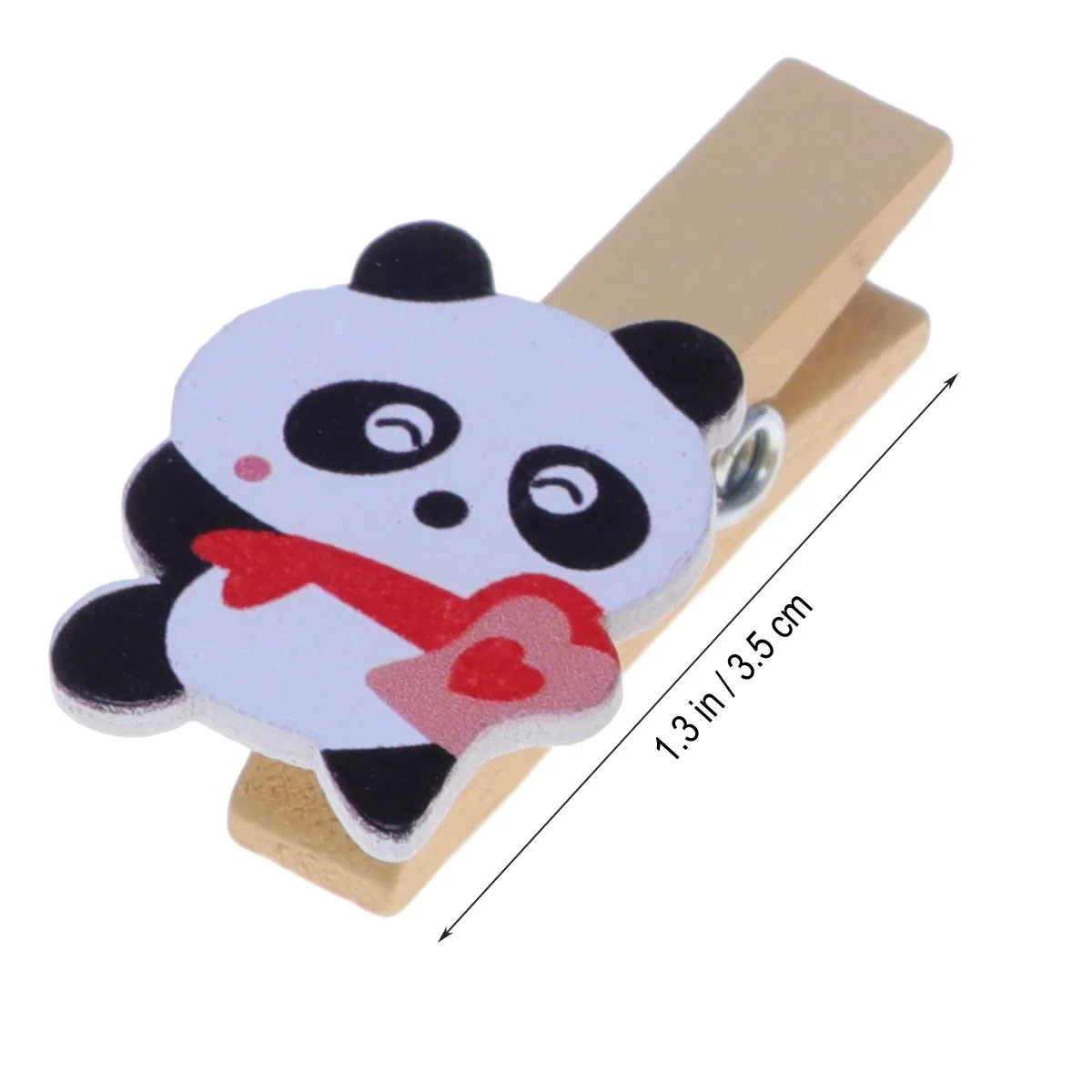 8Pcs Photo Clips Wooden Multifunctional Hanging Decor for Home Office Craft Projects Birthday Party Display Cartoon Panda Design