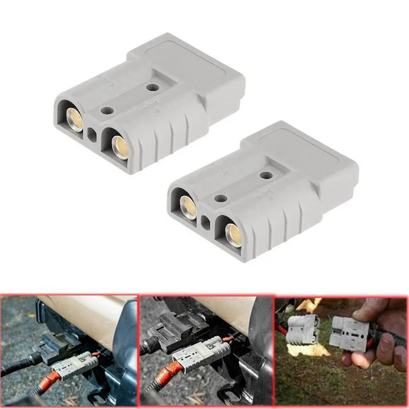 GOOD-10PCS Anderson Style Plug Connector 120A With Anderson Handle Forklift Battery Charging Quick Connectors Kit Durable Gray