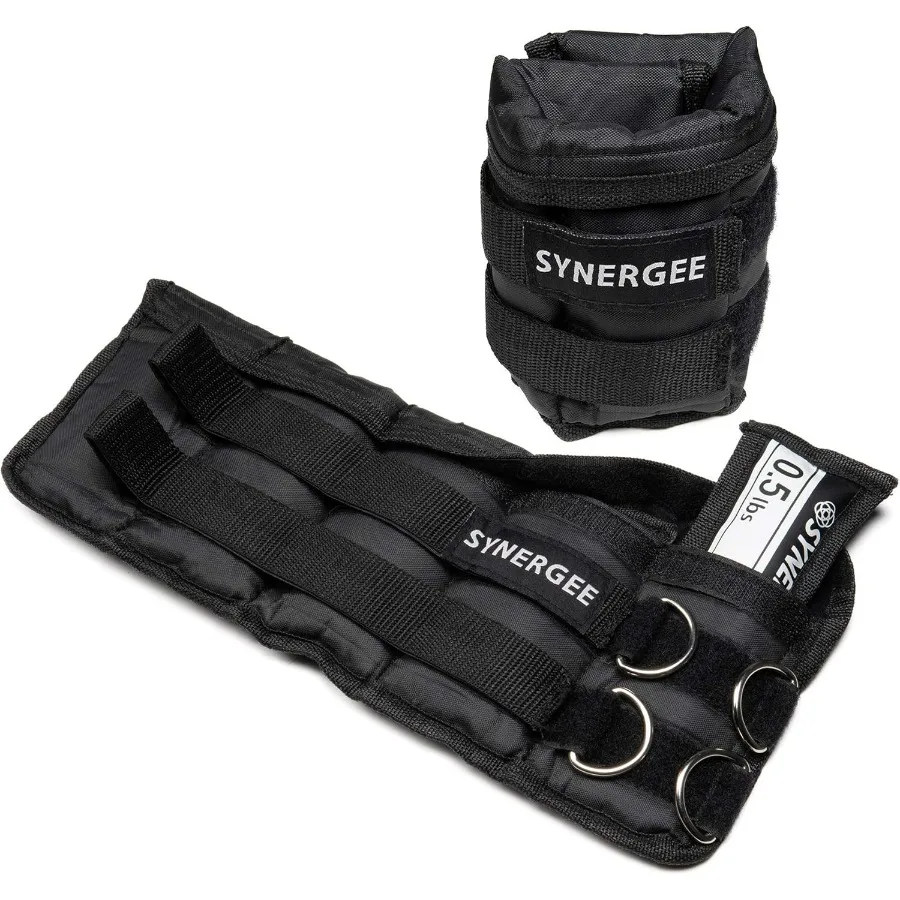 مجموعة أوزان معصم الكاحل القابلة للتعديل من Synergee Comfort Fit مكونة من 2 لتدريبات اللياقة البدنية وإعادة التأهيل متوفرة بوزن 5 رطل #1