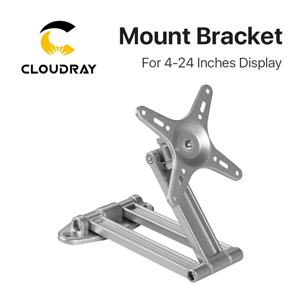 Cloudray Black & Silver TV Disply Mount Bracket 160*160mm for DIY Fiber Marking Machine 4-24 Inches Display Computer