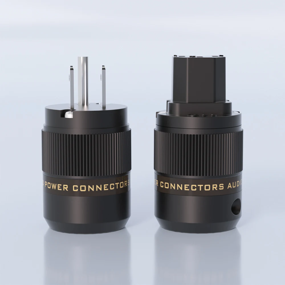 Hi-end Preffair P-078/C-078 Emas/rhodium plating US Plug Copper C13 IEC Connector untuk DIY HiFi Audio AC Power Cable Cord