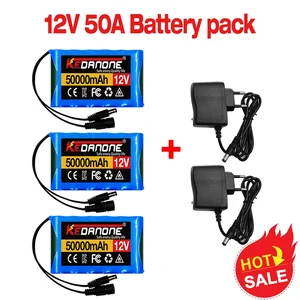 Baru Portabel Super 12 V 50000 mAh Baterai Isi Ulang Baterai Lithium Ion Kapasitas DC 12.6 V 50Ah CCTV Cam Monitor + Charger 10 baterai 50ah penjualan terbaik - №