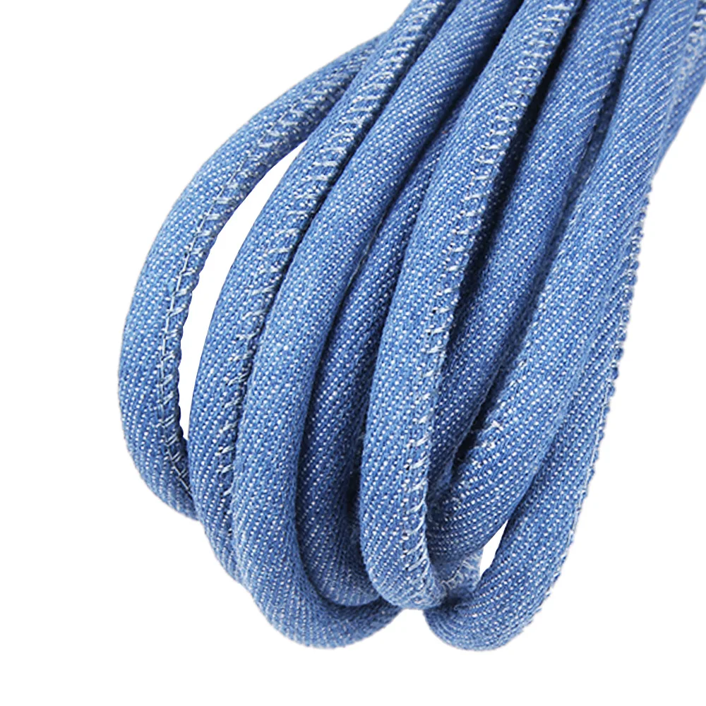 2 Meter Denim-Seil 4/5/6/8mm Rundseil Denim-Gurt DIY Taschengurt Bastelzubehör Halsketten- und Armbandherstellung Kleidungsdekoration – Detail 4