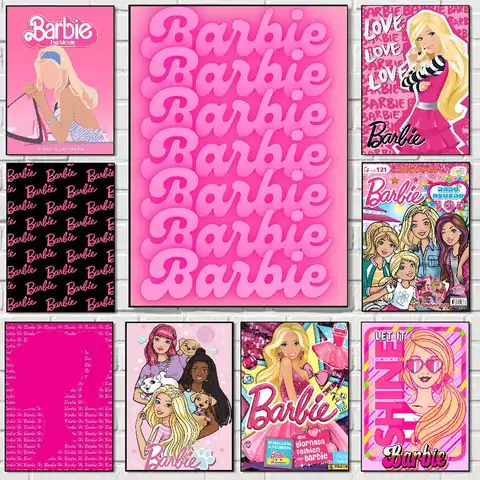 B-Barbi Pink Poster Print A5 A4 A3 A2 Wall Art Decor For Room Office Gift For Fans