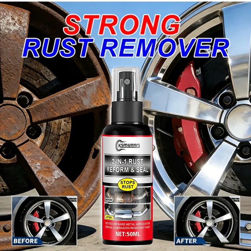 50ml Fast-Acting Rust Remover - Powerful formula breaks down heavy rust. Restores metal surfaces on bolts, railings and machiner