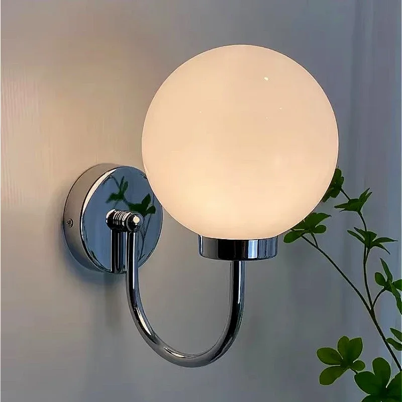 

Modern Glass Wall Lamp for Bathroom & Dressing Room, Up/Down Installed Sphere Light Fixture, European Vanity Mirror Lighting