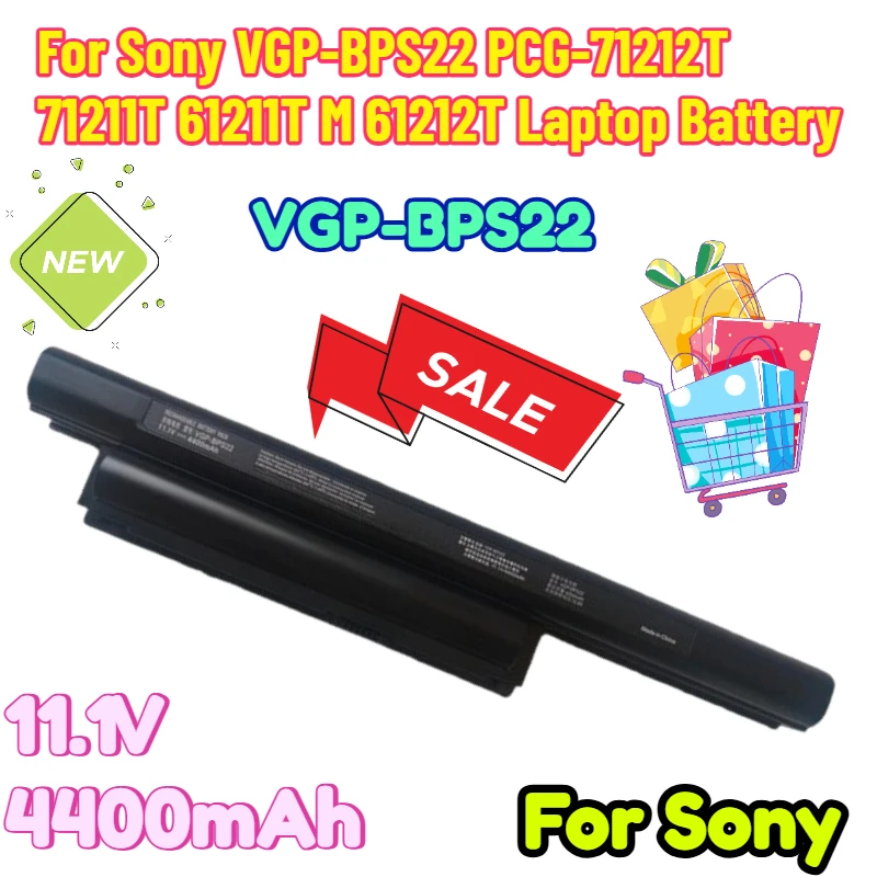 

11.1V 4400mAh for Sony VGP-BPS22 PCG-71212T 71211T 61211T M 61212T Laptop Battery