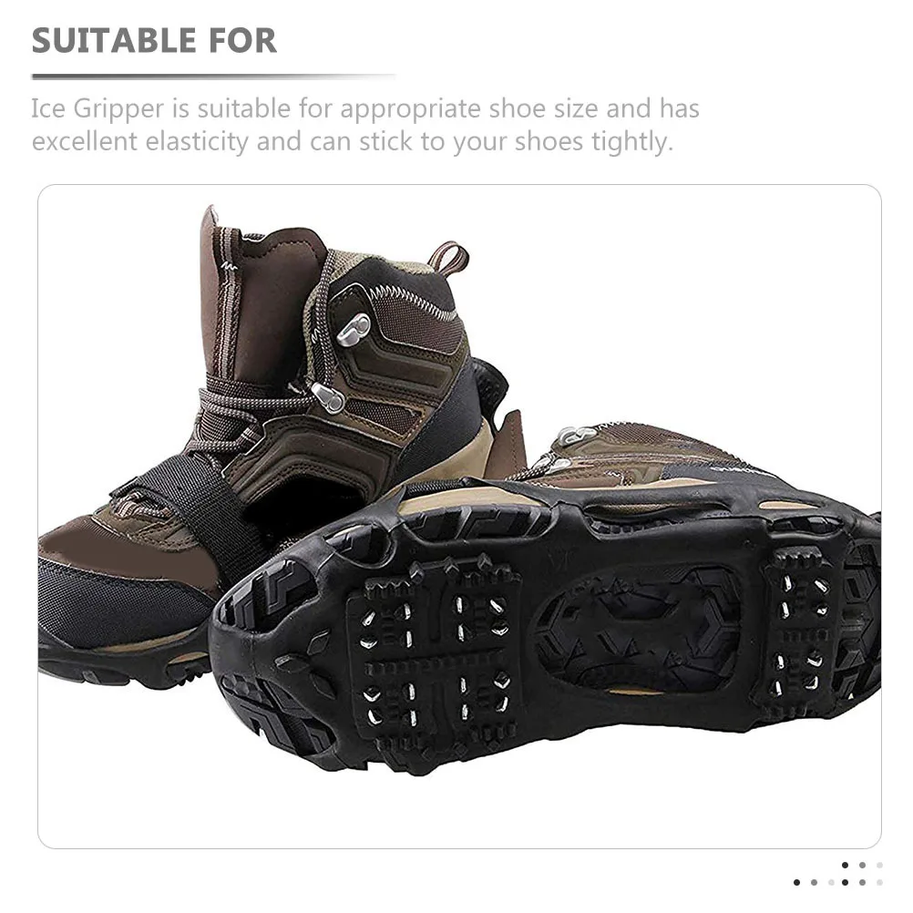 

1Set Anti-Slip Ice Grippers Black Tpe Shoes Covers Flexible Climbing Hiking Snow Supplies Ice Grippers