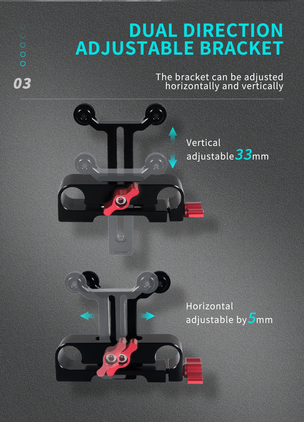 Y-förmige Objektivhalterung 15MM Stangenhalterung Erweiterte Objektivunterstützung mit Gummilagern für Sony Fuji Objektiv DSLR-Kamera Langobjektiv – Detail 5