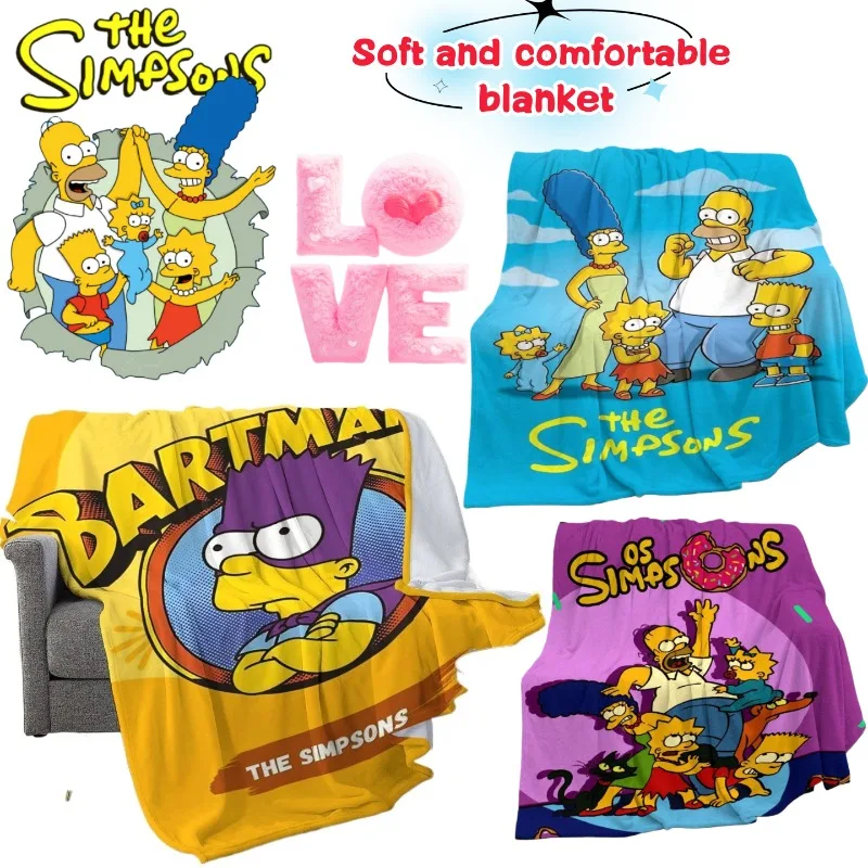 Neue The Simpsons Homer Bart Lisa Abe Kreative Cartoon-Flanelldecke Weiche und bequeme Decke für die Mittagspause und für klimatisierte Räume – Detail 1