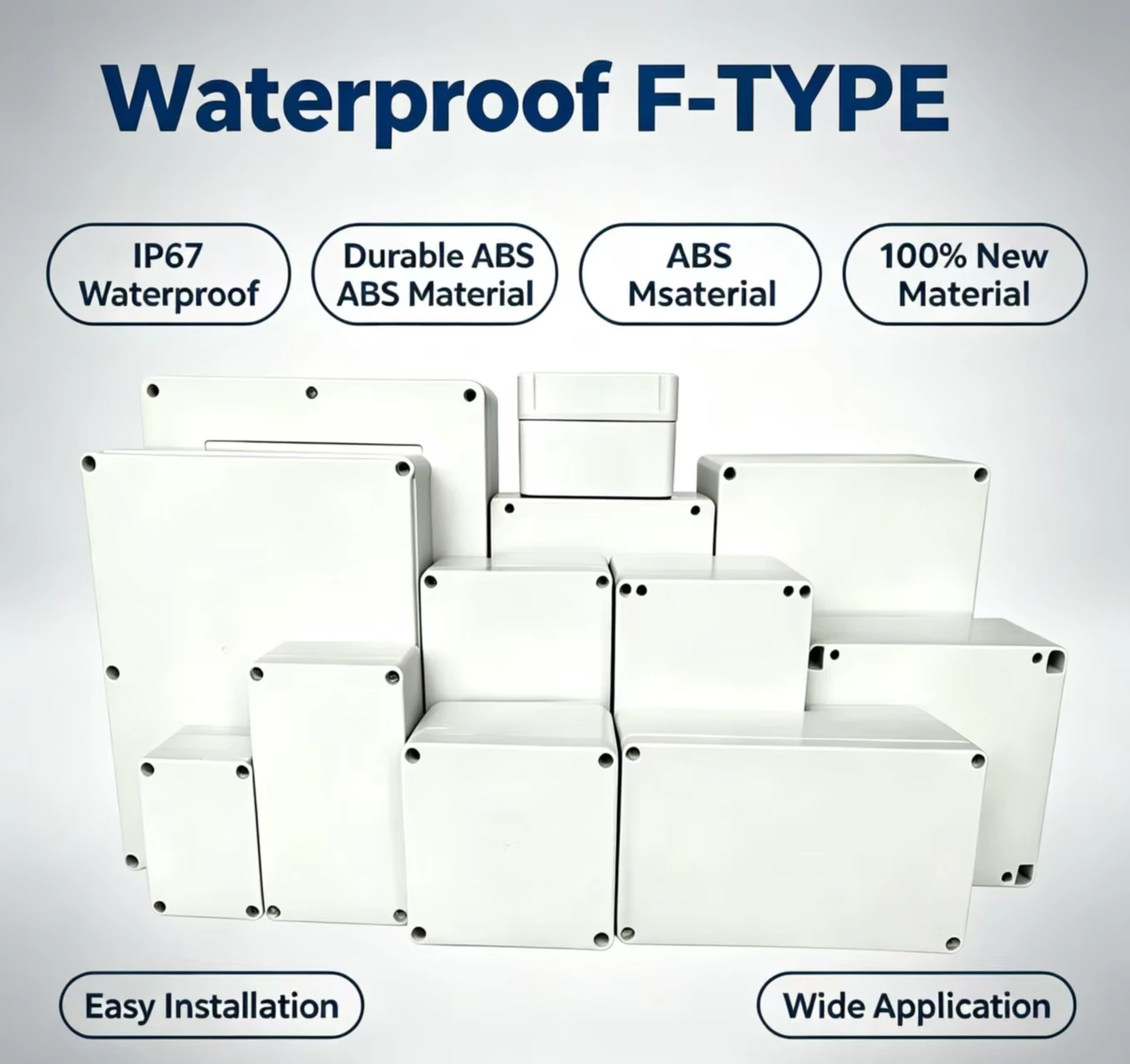 Image of F-Typ Neue ABS IP67 Wasserdichte Anschlussdose, Outdoor-Abgedichtetes Stromgehäuse für Lithium-Batterie-Verteilung