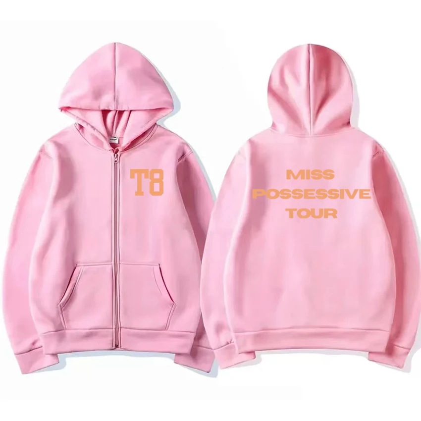 Hot Sale New in Tate Mcrae T8 Miss Possessive Tour 2025 Zipper Hoodie Men women fashion Y2k Jacket Coat Unisex Fleece pullovers