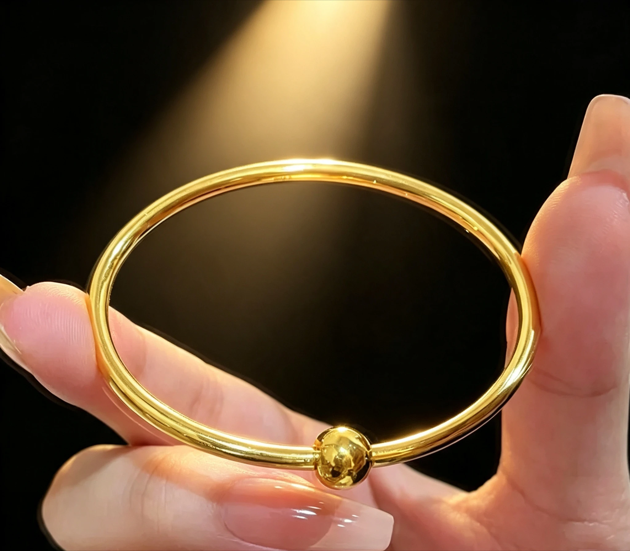 9999 gold ancient method shiny screw bracelet 9999 can be opened universal open bracelet jewelry versatile Gift for girlfriend