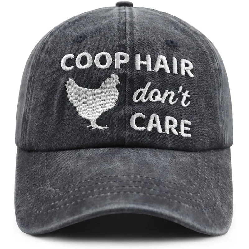 

Coop Hair Don'T Care Funny Chicken Design Baseball Cap|Fashion Animal Pattern Adjustable Unisex Outdoor Hat|Cute Farm Style Stre