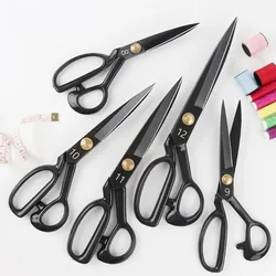 Professional sewing scissors tailors fabric needles thread cutting manganese steel black blade cutting process is very sharp