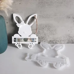 Rabbit shape Gift Pendant Silicone Mold Easter Bunny Money Clip Gypsum Mold Dropping Resin Mold Easter Decoration